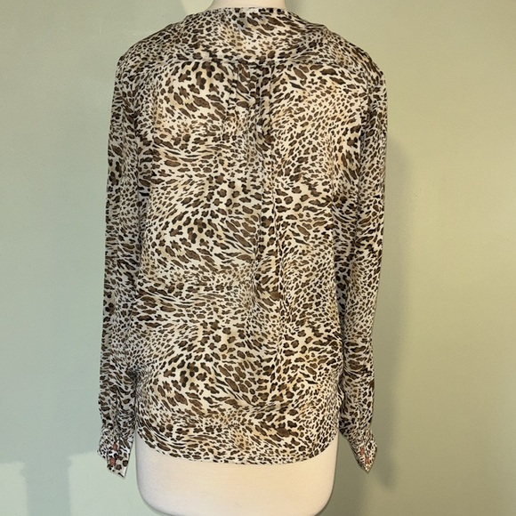 LULU’s sheer cuffed long sleeve animal print swim summer cover up womens medium - Picture 5 of 10